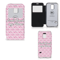 Samsung Galaxy S5 Mini Portemonnee Hoesje Flowers Pink DTMP - thumbnail