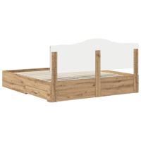 Bedframe met hoofdeinde Artisan Eiken 180 x 200 cm Bewerkt hout - thumbnail