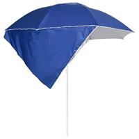 VidaXL Strandparasol met zijwanden 215 cm blauw - thumbnail