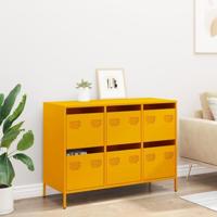 Dressoir 101,5x39x73,5 cm koudgewalst staal mosterdgeel - thumbnail