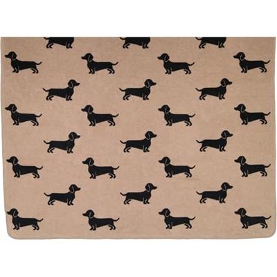 Cawö Cawö We love dogs 62460 Woonplaid 150x200 zwart/beige