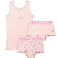 Funderwear meisjes setje Tiger - Onderbroek & Hemdje - Boxershorts - Roze - Groen - Paars - thumbnail