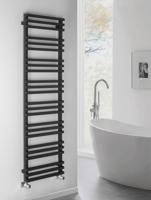 Designradiator Sapho Fantina Recht 50x164,7 cm 495W Mat Zwart Sapho - thumbnail