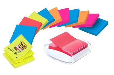 Post-it Super Sticky Z-notes dispenser Pro Color wit, voor ft 76 x 76 mm, inclusief 12 blokken van 90 vel Post-it Super Sticky Z-notes dispenser Pro Color wit, voor ft 76 x 76 mm, inclusief 12 blokken van 90 vel