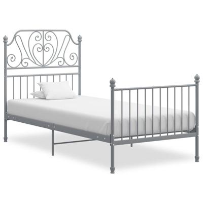 Bedframe metaal grijs 90x200 cm Bedframe metaal grijs 90x200 cm