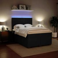 Boxspring met matras fluweel zwart 140x190 cm - thumbnail