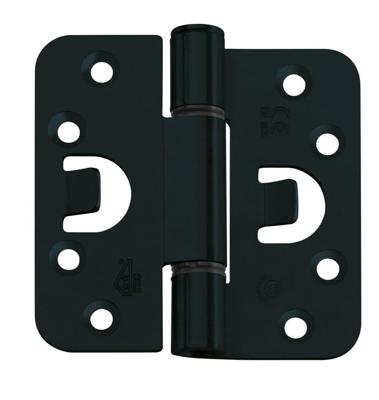 BSW veiligheidsscharnier - 818 Protect - SKG** met veiligheidshaken - afgerond - 89x89x3 mm - mat zwart