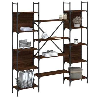 Boekenkast 155,5x24x166,5 cm bewerkt hout bruineikenkleurig Boekenkast 155,5x24x166,5 cm bewerkt hout bruineikenkleurig