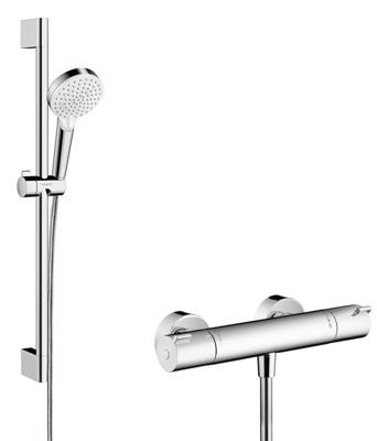 Hansgrohe Crometta douchecombinatie Vario/Ecostat wit/chroom - thumbnail