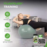 Tunturi Anti Burst Fitness bal met Pomp | Yoga bal 65 cm | 220 kg gebruikersgewicht | Incl Trainingsapp | Mint - thumbnail