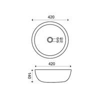 Wiesbaden Raw waskom rond hamerslag 42x14 cm hardsteen gezoet - thumbnail