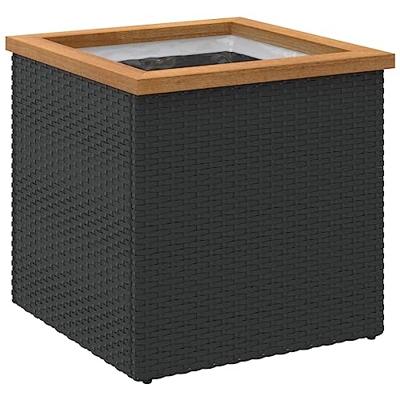 VidaXL Plantenbak 40x40x40 cm poly rattan zwart VidaXL Plantenbak 40x40x40 cm poly rattan zwart