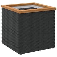 VidaXL Plantenbak 40x40x40 cm poly rattan zwart - thumbnail
