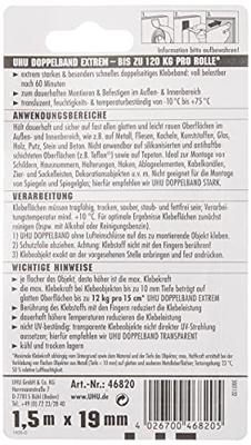 UHU 46820 Dubbelzijdige tape UHU (l x b) 1.5 m x 19 mm 1 stuk(s)