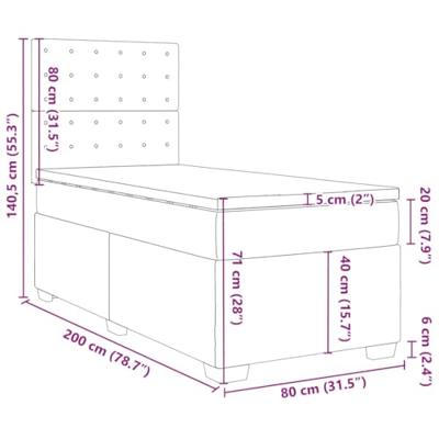 Boxspring met matras stof blauw 80x200 cm