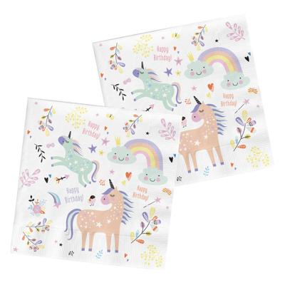 Folat BV Servetten unicorns & rainbows, 20st.
