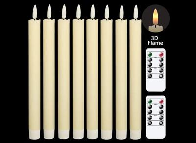 6 LED Dinerkaarsen op batterij - Afstandsbediening - Wit