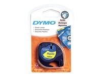 Labeltape dymo letratag plastic 12mm geel - thumbnail