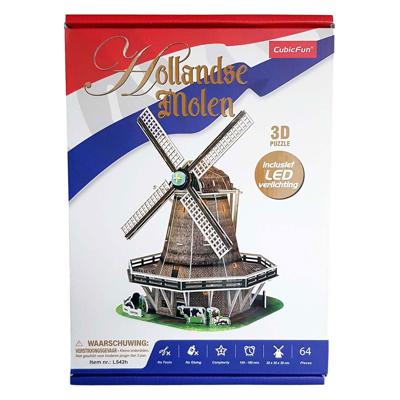 Cubic Fun 3d puzzel molen led - 65st. Cubic Fun 3d puzzel molen led - 65st.