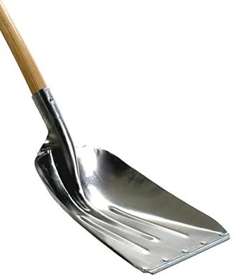Schop 36 cm aluminium met houten steel