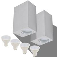 VidaXL Led-buitenwandlampen 2 st vierkant op-/neerwaarts - thumbnail