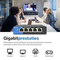 Linksys 5-poorts Gigabit - desktopswitch (LGS105) - thumbnail