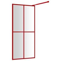 VidaXL Inloopdouchewand transparant 100x195 cm esg-glas rood - thumbnail