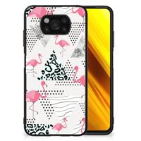 Xiaomi Poco X3 | X3 Pro Dierenprint Telefoonhoesje Flamingo Triangle - thumbnail