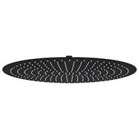 VidaXL Regendouchekop rond 50 cm roestvrij staal zwart - thumbnail