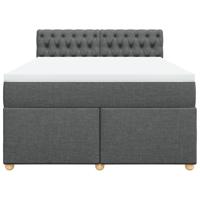 Boxspring met matras stof donkergrijs 160x200 cm - thumbnail