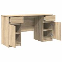 Bureau met lade Sonoma eiken 140 x 49 x 76 cm Bewerkt hout - thumbnail