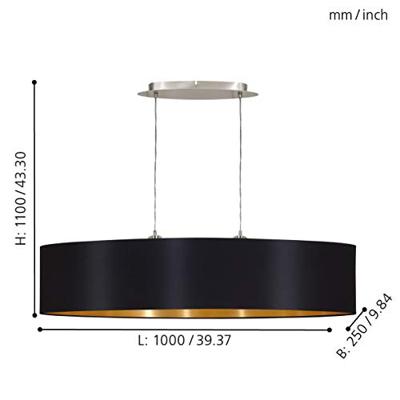 Eglo Landelijke hanglampMaserlo 100cm zwart met goud - 31616
