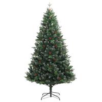 VidaXL Kunstkerstboom met scharnieren en rode bessen 210 cm - thumbnail
