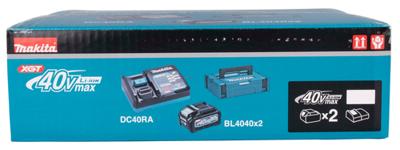 Makita Accu Starterset XGT DC40RA 2xBL4040 - 191J97-1 - thumbnail