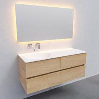 Badkamermeubel Solid Surface AQS Stockholm 120x46 cm Links Wood Washed Oak 4 Laden Boss & Wessing - thumbnail