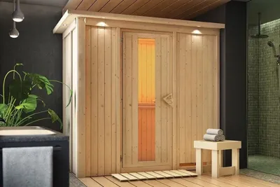 Karibu | Variado Sauna met Dakkraag | Energiesparende Deur Karibu | Variado Sauna met Dakkraag | Energiesparende Deur