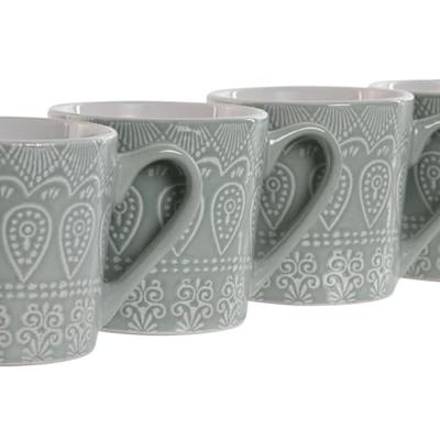 Set van 4 mokken Home ESPRIT Groen Keramiek 360 ml 9,5 x 13 x 9,2 cm Mandala Set van 4 mokken Home ESPRIT Groen Keramiek 360 ml 9,5 x 13 x 9,2 cm Mandala