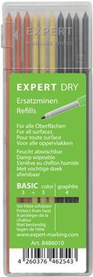 EXPERT Marking Tools Expert dry navulset basic 4x grafiet / 3x geel/rood
