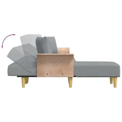 Slaapbank L-vormig 279x140x70 cm stof lichtgrijs Slaapbank L-vormig 279x140x70 cm stof lichtgrijs