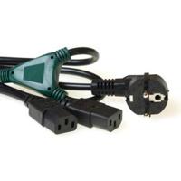 ACT Stroom splitskabel randaarde stekker CEE7/7 male (haaks) - C13 splitsing op: 1,00 m - thumbnail