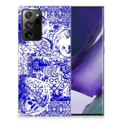 Silicone Back Case Samsung Galaxy Note20 Ultra Angel Skull Blauw Silicone Back Case Samsung Galaxy Note20 Ultra Angel Skull Blauw