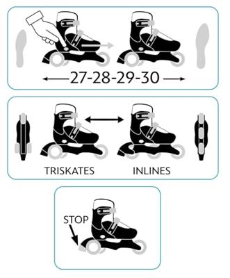 2-in-1 Inline Skates - DISNEY - STITCH - 3 Wielen - Maat 27-30