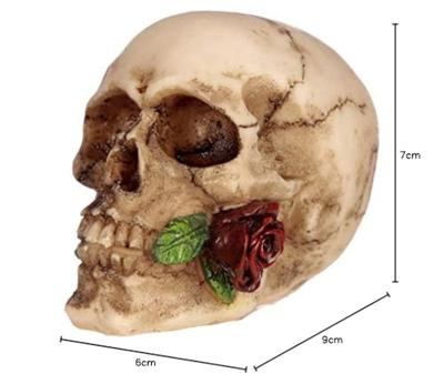 Schedel met Roos tussen Tanden Woonaccessoire