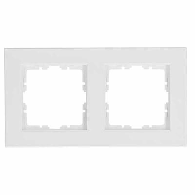 Vierkant Afdekraam 2-voudig glanzend wit RAL 9010 Klein K55 als alternatief voor Gira goedkoper