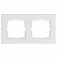 Vierkant Afdekraam 2-voudig glanzend wit RAL 9010 Klein K55 als alternatief voor Gira goedkoper - thumbnail