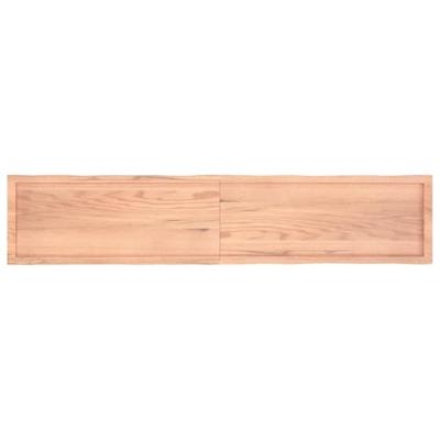 Tafelblad natuurlijke rand 200x40x(2-6) cm eikenhout lichtbruin