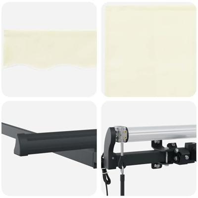 VidaXL Inklapbaar zonnescherm crème 400 x 200 cm