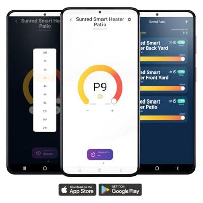 Sunred Heater Professional Smart Royal Diamond Dark Wall 2500 terrasverwarmer