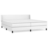Boxspring met matras kunstleer wit 200x200 cm - thumbnail