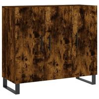 Dressoir 90x34x80 cm bewerkt hout gerookt eikenkleurig - thumbnail